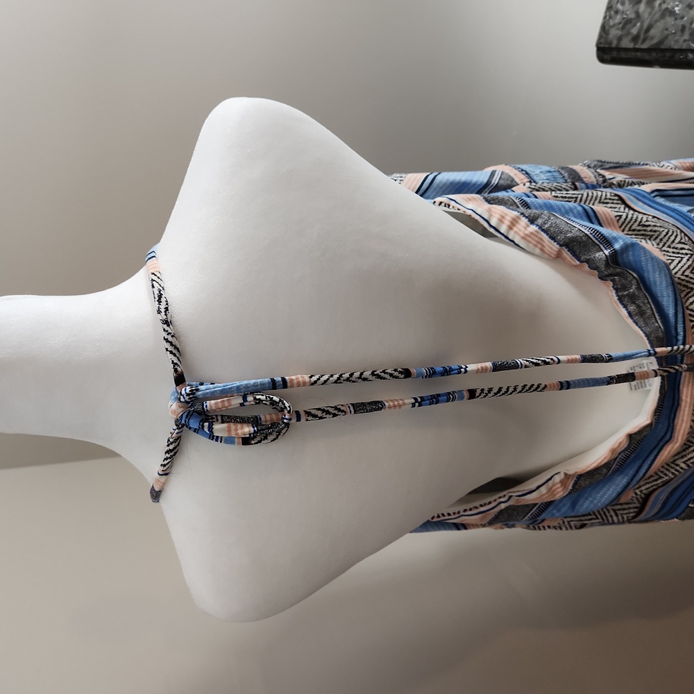 Venus Size 1x Multi Color Aztec Design Halter Tie… - image 8